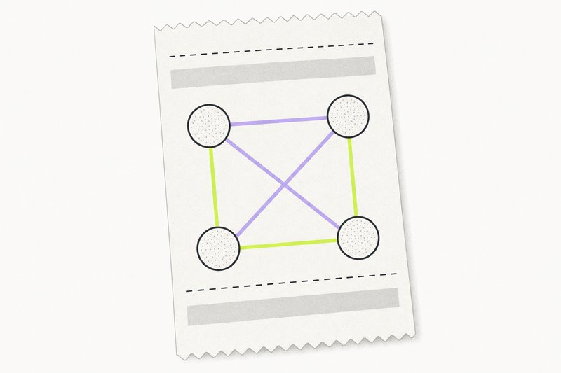 Illustration: vier Tipps als Punkte, jede Verbindungslinie eine mögliche Kombination